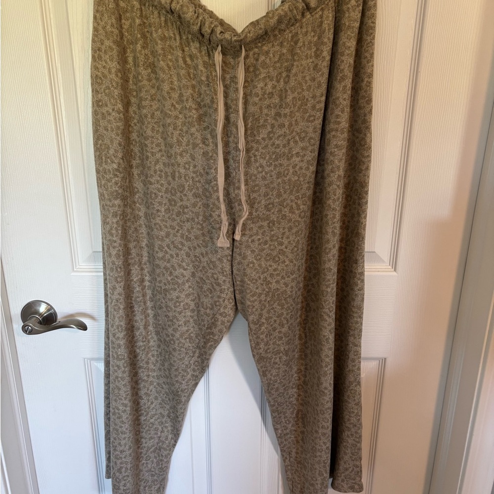 Lands' End Leopard Print Lounge Pants - Brown